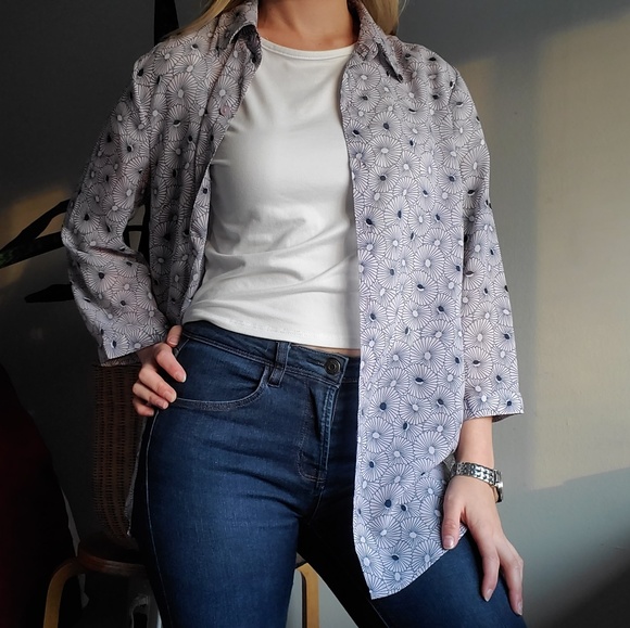 Blue Patterned Button Down - Picture 2 of 8